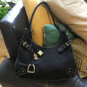 Ralph Lauren Equestrian Hobo Canvas Bag